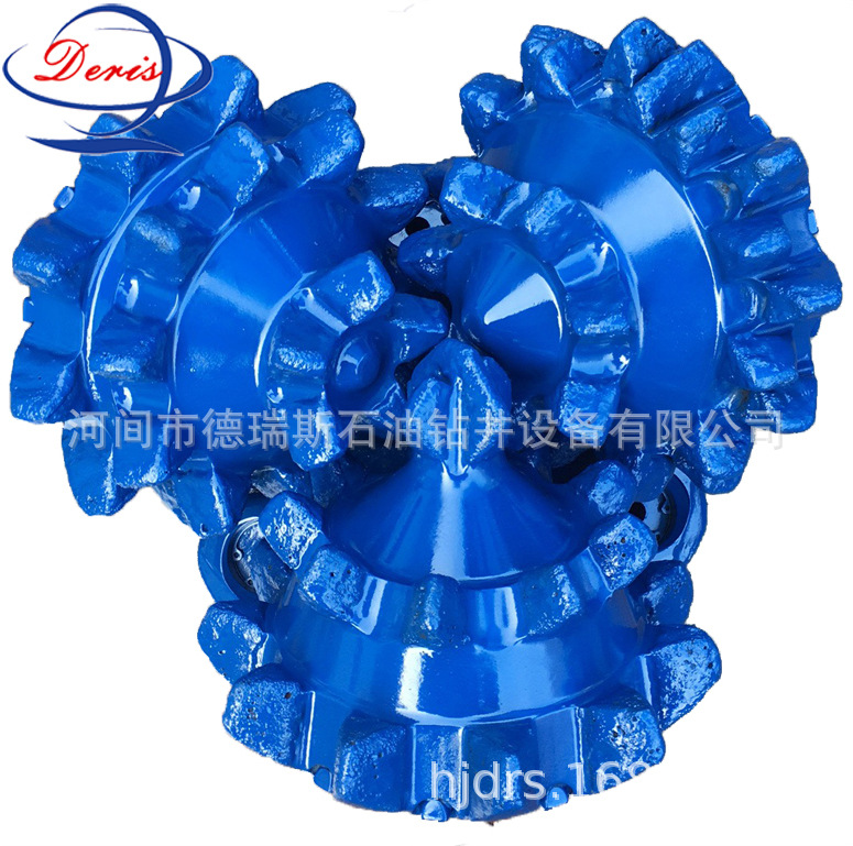 9寸钢齿钻头 12 1/4寸金色软地层专用岩石定向井三牙轮 钢齿钻头