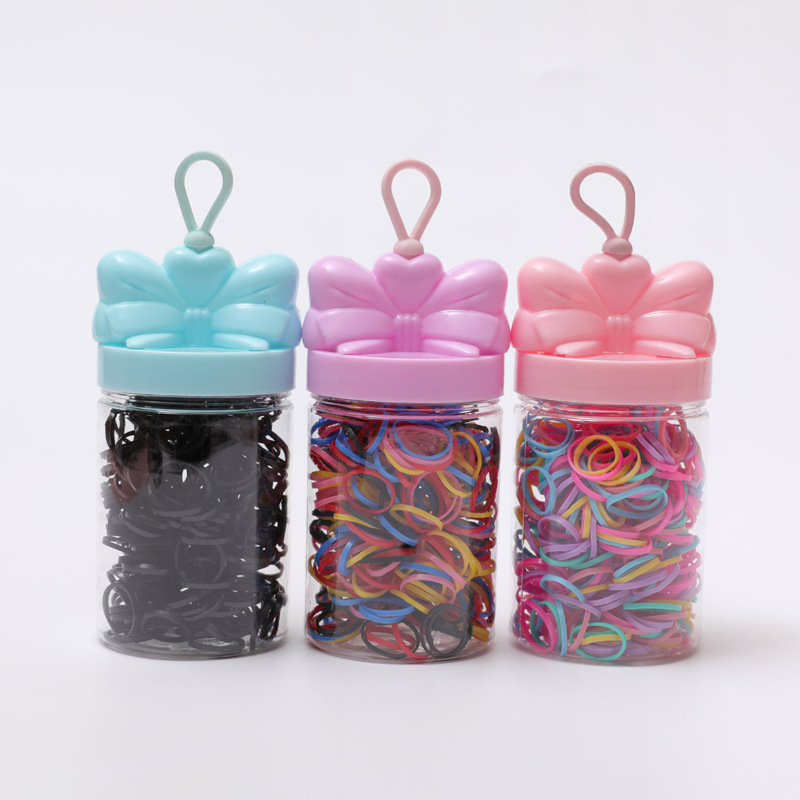 Gomas para el pelo infantiles en envase – negras, gruesas, no dañan el cabello