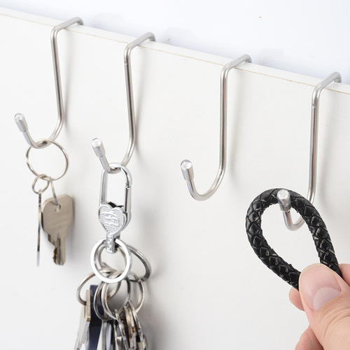 304 stainless steel S-shaped hook multi-purpose double hook bathroom kitchen S-shaped hook cabinet door door back S hook double-headed S hook