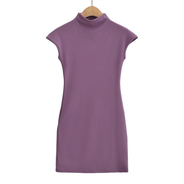 Solid short sleeve dress