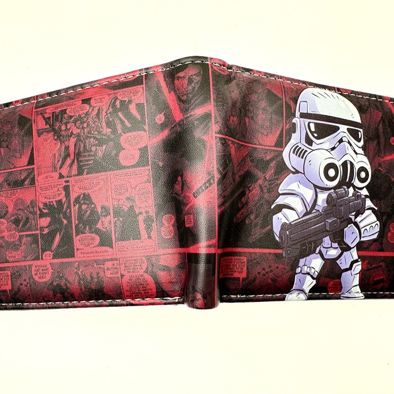 Star Wars cartera de dibujos animados impresión en color para hombres y mujeres cartera de cambio corta