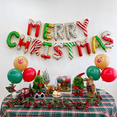 クリスマスおめでとう英語アルファベット風船デパート平安夜配置MERRY CHRISTMASアルミ膜風船