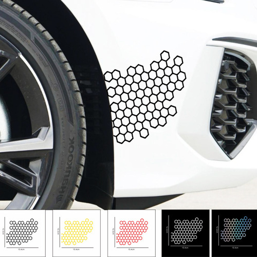 Hexagonal honeycomb-style car sticker for electric scooter, motorcycle, personalized modification, rear light sticker, grid pattern car decal
