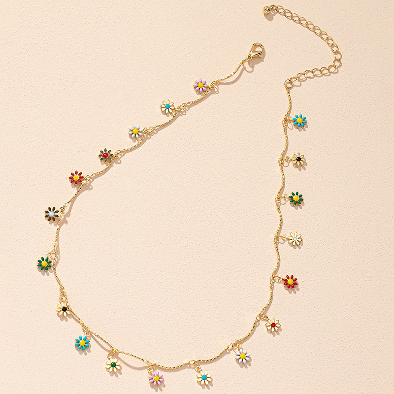 wholesale jewelry retro flower pendant necklace nihaojewelry