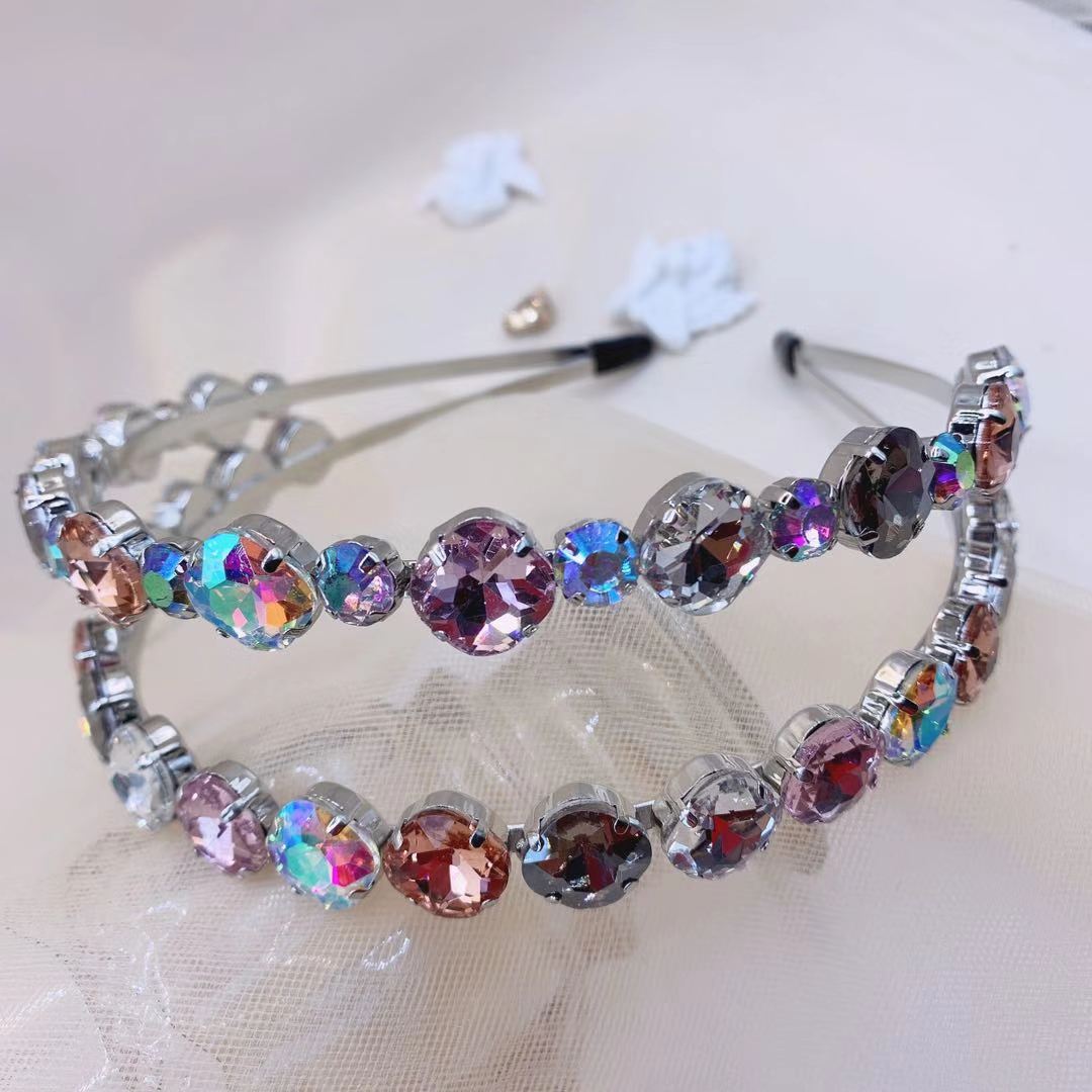 Fashion Round Iron Inlay Artificial Crystal Hair Band