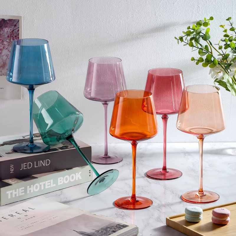 Creative Colorful Burgundy Red Wine Glass Crystal Glass Multicolor Goblet Wholesale Silk Screened Logo Wine Glass Creative Colorful Burgundy Red Wine Glass Crystal Glass Multicolor Goblet Wholesale Silk Screened Logo Wine Glass