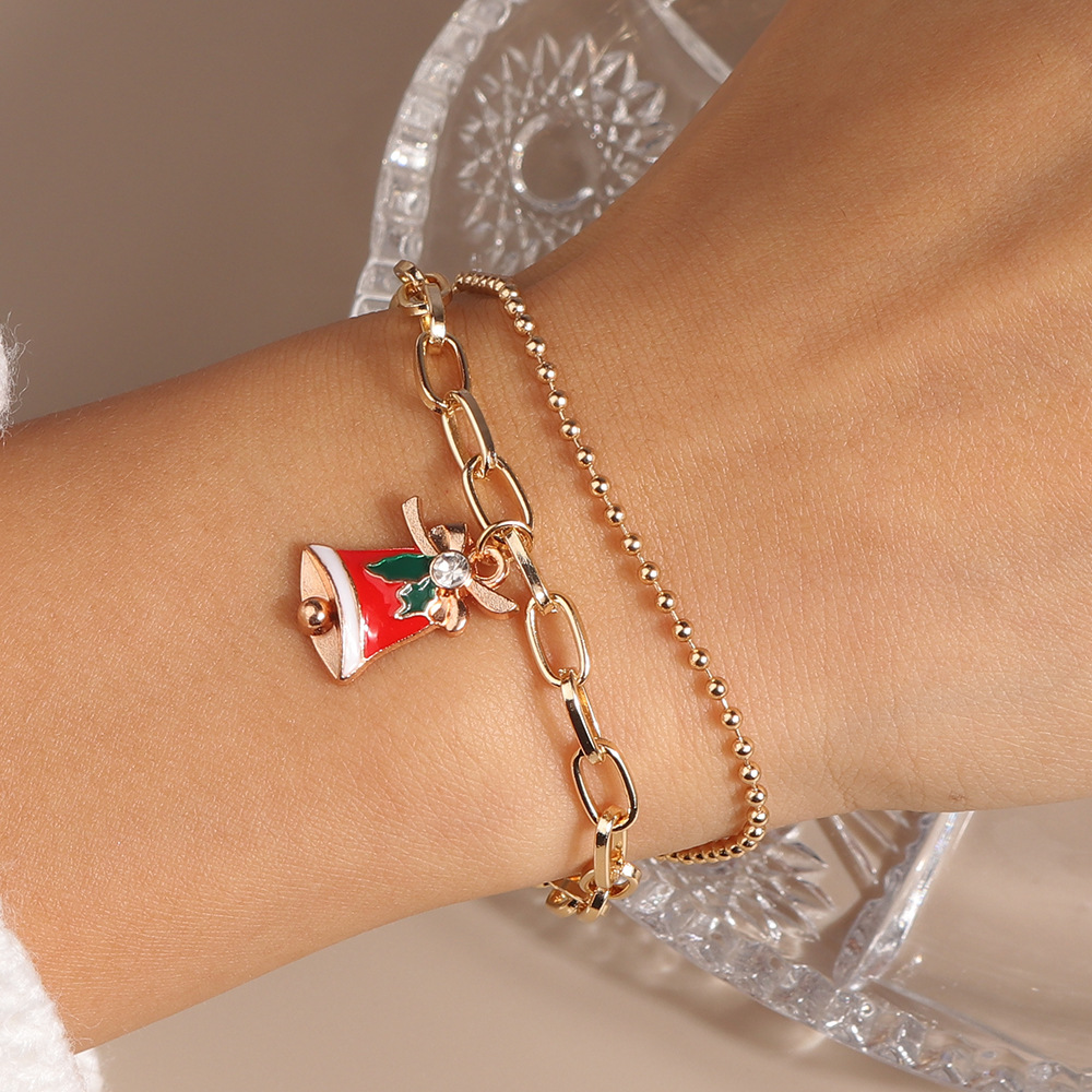 11g Weight Alloy Pendant Material Bracelets Classification Alloy Chain Material 1 Piece Quantity Holiday, Party Occasion Alloy Material Christmas Festival Christmas Tree, Santa Claus Pattern Women's Gender Enamel Design Cute, Simple Style Style Cute Simple Style Christmas Tree Santa Claus Alloy Chain & Link Bracelets Christmas Wholesale 14