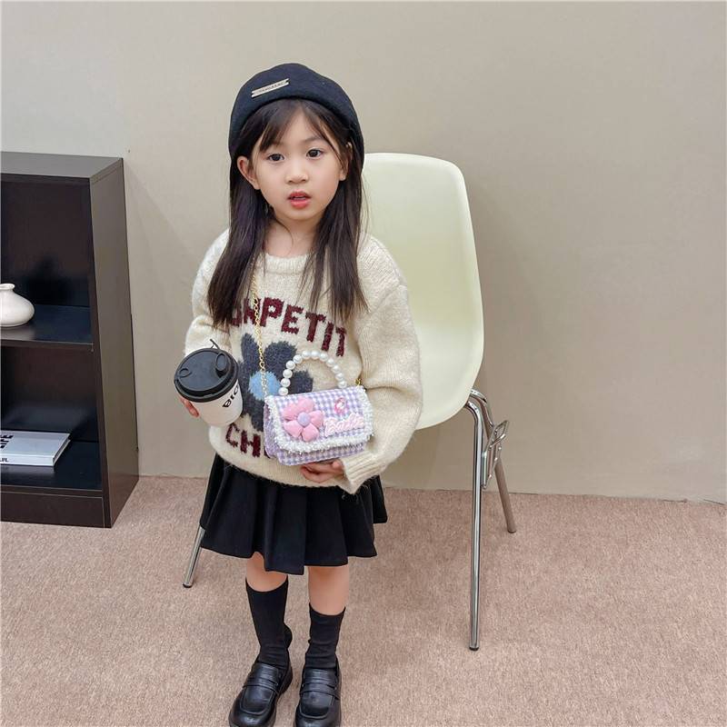 Bolso de los niños del estilo coreano estilo Chanel flor chica bolsa de mensajero 2023 nuevo bebé mini cadena bolso de hombro moda
