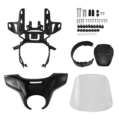 Honda CM1100 Rebel CMX1100: Motorcycle front windshield - bright-black-headlight-transparent-windshield