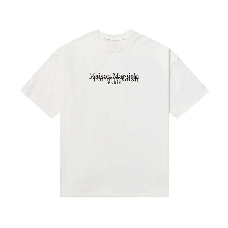 Maison Margiela 24SS коллекция MM6 цифровой узор круглый вырез мужской и женский модный бренд укороченный рукав футболка серия