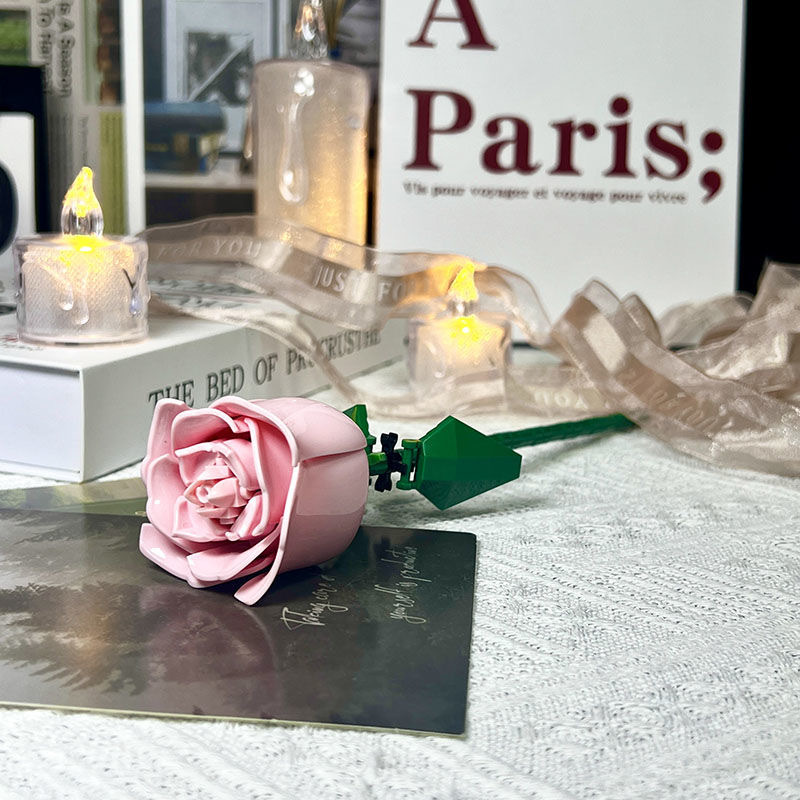 Bloques de construcción de rosas transfronterizos compatibles con ramo de Lego flor eterna rosa girasol Tulipán juguete ensamblado