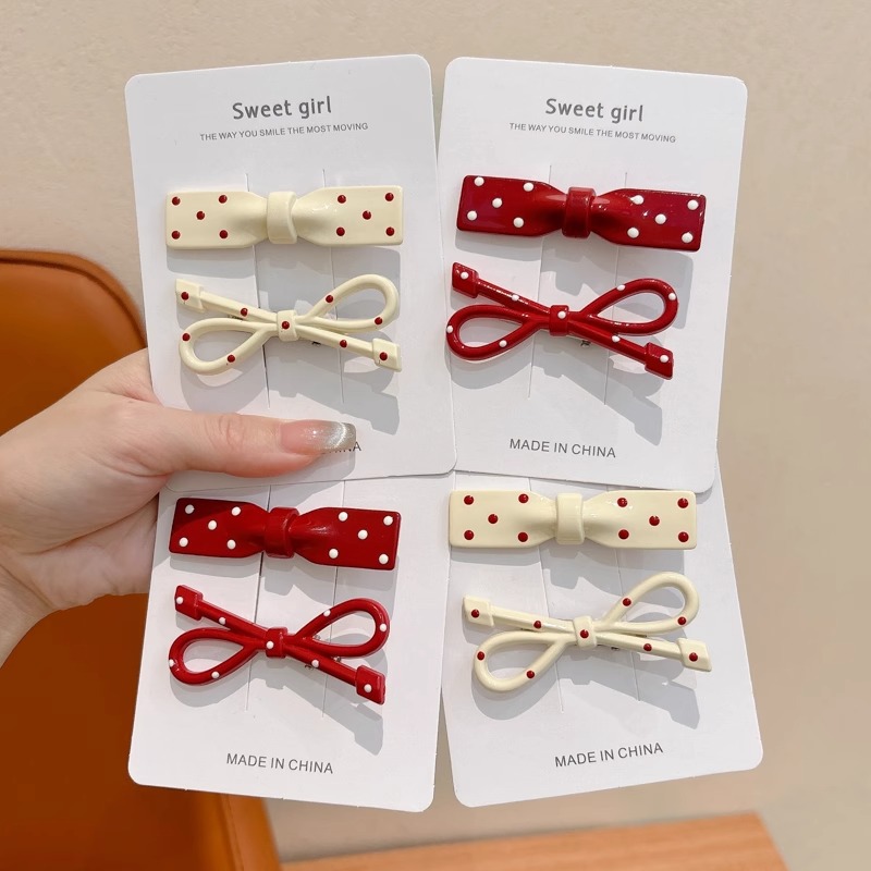 Niños dulces ondas puntos de arco pinzas de cabello 2024 nuevas niñas de estilo universal lindas laterales de cabello roto tarjetas de cabello marinas