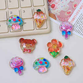 新款切割面小熊创意nis卡通手工diy奶油胶配饰树脂小配件材料批发