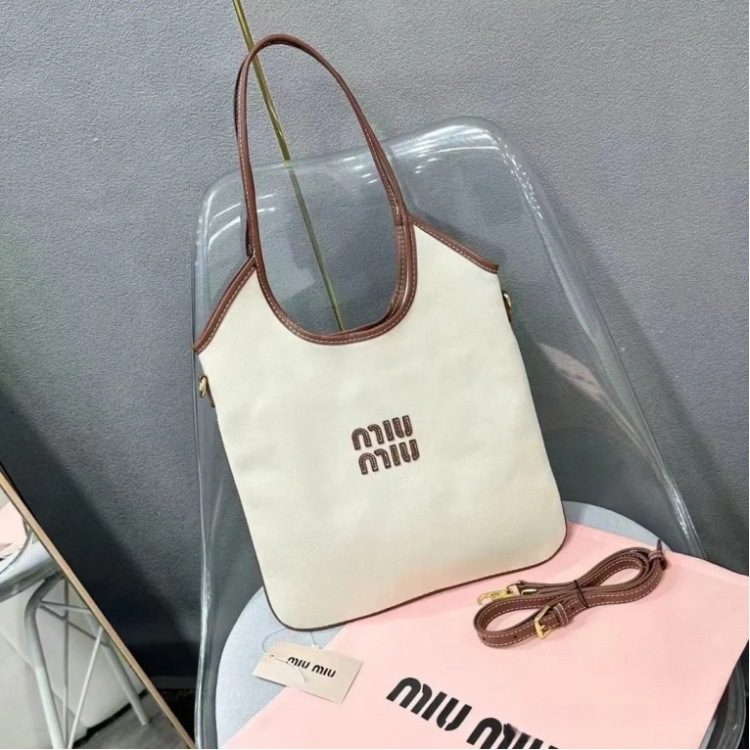 miu家新款慵懒风Tote帆布购物袋大容量hobo单肩托特包斜跨女包包|undefined