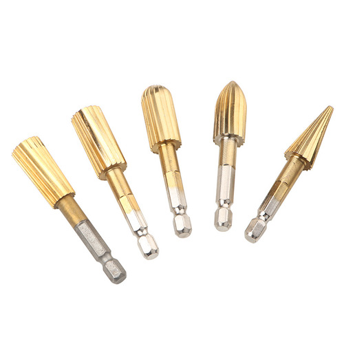 High speed steel titanium alloy gold hexagonal handle rotary file wood carving jade porcelain grinding head engraving milling cutter