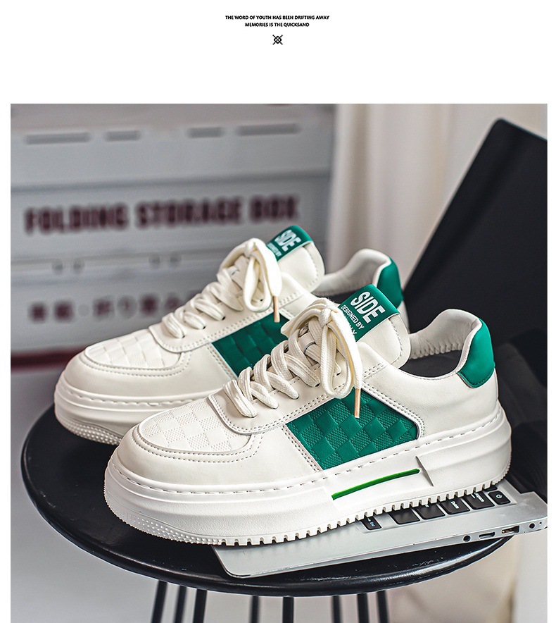 ShoeGlobe Herrenschuhe Herbst/Winter 2025: Modische, weiße Freizeitschuhe mit dicker Sohle – trendige und vielseitige High-End-Sportschuhe._voghion.com