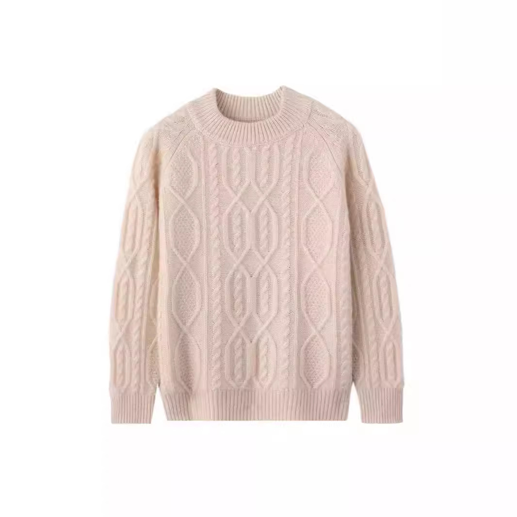 2024 Autumn/Winter New Style Cashmere Sweaters for Boys and Girls, Fashionable Casual Thick Warm Sweaters, Five-Needle Jacquard Sweaters for Medium and Large Children