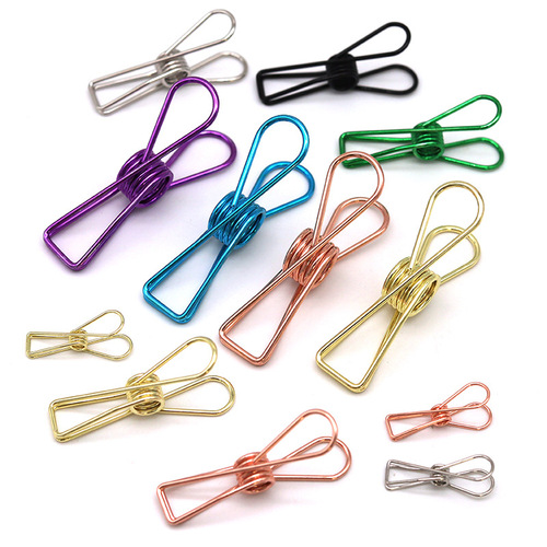 Metal Book Clip Storage Binding Clip Swallow Tail Clip Stationery Fish Tail Clip Ticket Clip Color Corner Clip Long Tail Clip Wholesale
