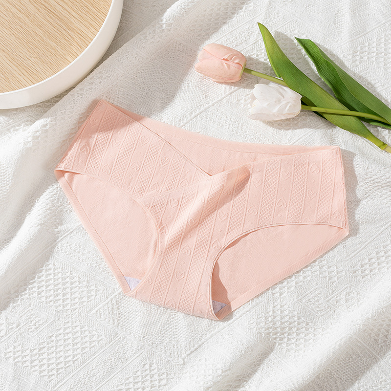 Ropa interior para mujeres embarazadas, algodón puro para mujeres, entrepierna antibacteriana, cintura baja en forma de V, soporte para el abdomen, ropa interior especial para el parto en las etapas media y tardía del embarazo