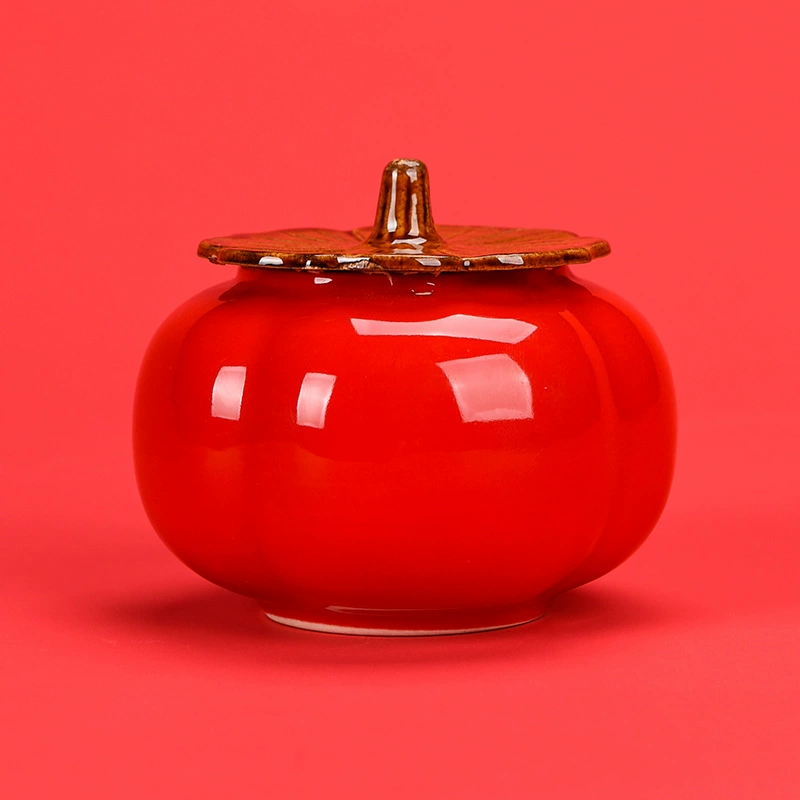 Люкс-легкая керамическая persimmon чайная банка для свадьбы конфетная банка свадебные украшения, засушенные фрукты хранения