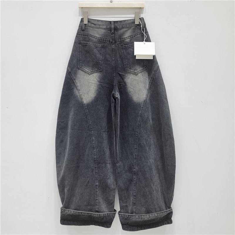 Vintage americano jeans de piernas anchas para mujeres 2026 primavera nuevo suelto pantalones rectos con cuentas de clavado pantalones casuales