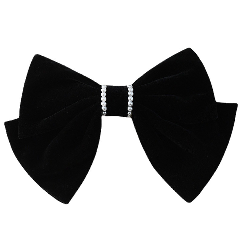 義烏工場のベルベットの蝶結びの髪飾りのスプリングクリップの高級感のトップクリップの韓国の髪飾りの現物卸売り