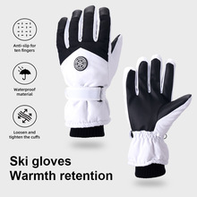 跨境雪花标滑雪手套牛津布防风防水可触屏成人手套冬天电瓶车手套