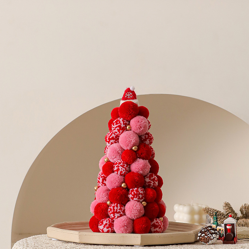 2025年新作クリスマスツリー 家庭用飾り リビングDIY クリスマスデコレーション 小型卓上シミュレーションファーボール|undefined