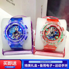 Light-Up Children's Watch for Boys, featuring Ultraman Tiga and Ultraman Zero, is a gift for kindergarteners and primary school students, an electronic toy for boys.