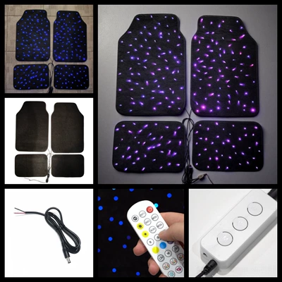 Summer Lightweight Fiber Optic Car Carpet - universal-rgb-mixed-white-light-voice-control-with-dc-cable