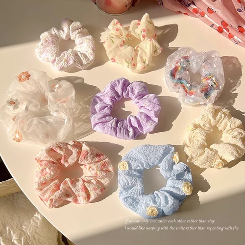 Chao Xian Pig Intestine Hair Tie 2024 New Fat Intestine Rubber Band for Women Braiding Hair Ties Natural Style Girl Hair Accessories