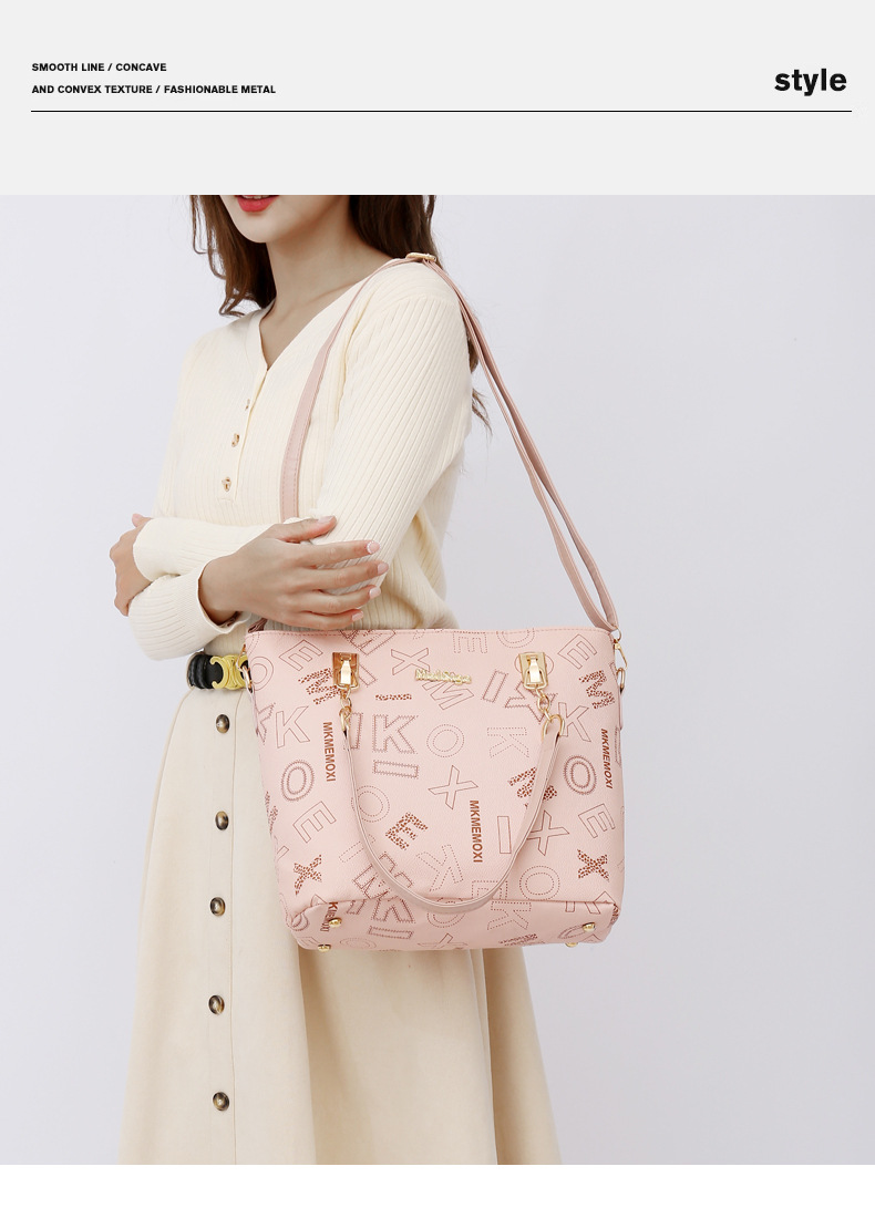 Cross-border foreign trade large-capacity new European and American retro mother-and-child bag multi-piece set women's bag, single-shoulder crossbody handbag undefined