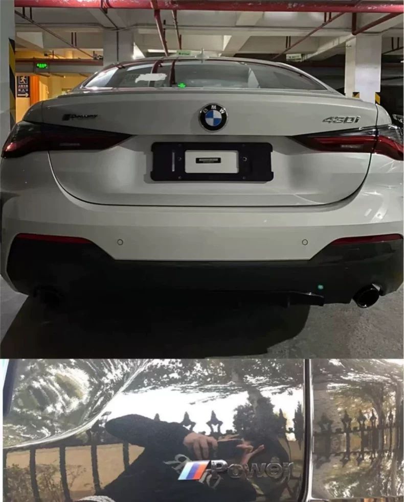 Special BMW emblem, Mpower rear badge, for 1 Series, 3 Series, 5 Series, 7 Series, X1, X2, X3, X4, X5, and X6 models; rear emblem sticker