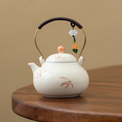 蝶蘭泡急須茶器セット一壺二杯陶磁器女性提梁壺茶コップ家庭用泡茶器