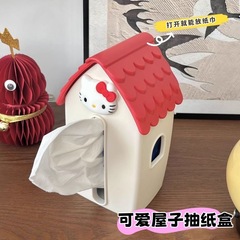 漫画ハローキティティッシュボックスデスクトップ引き出し紙ロール紙収納ボックスクリエイティブリビングルーム車載高級感置物