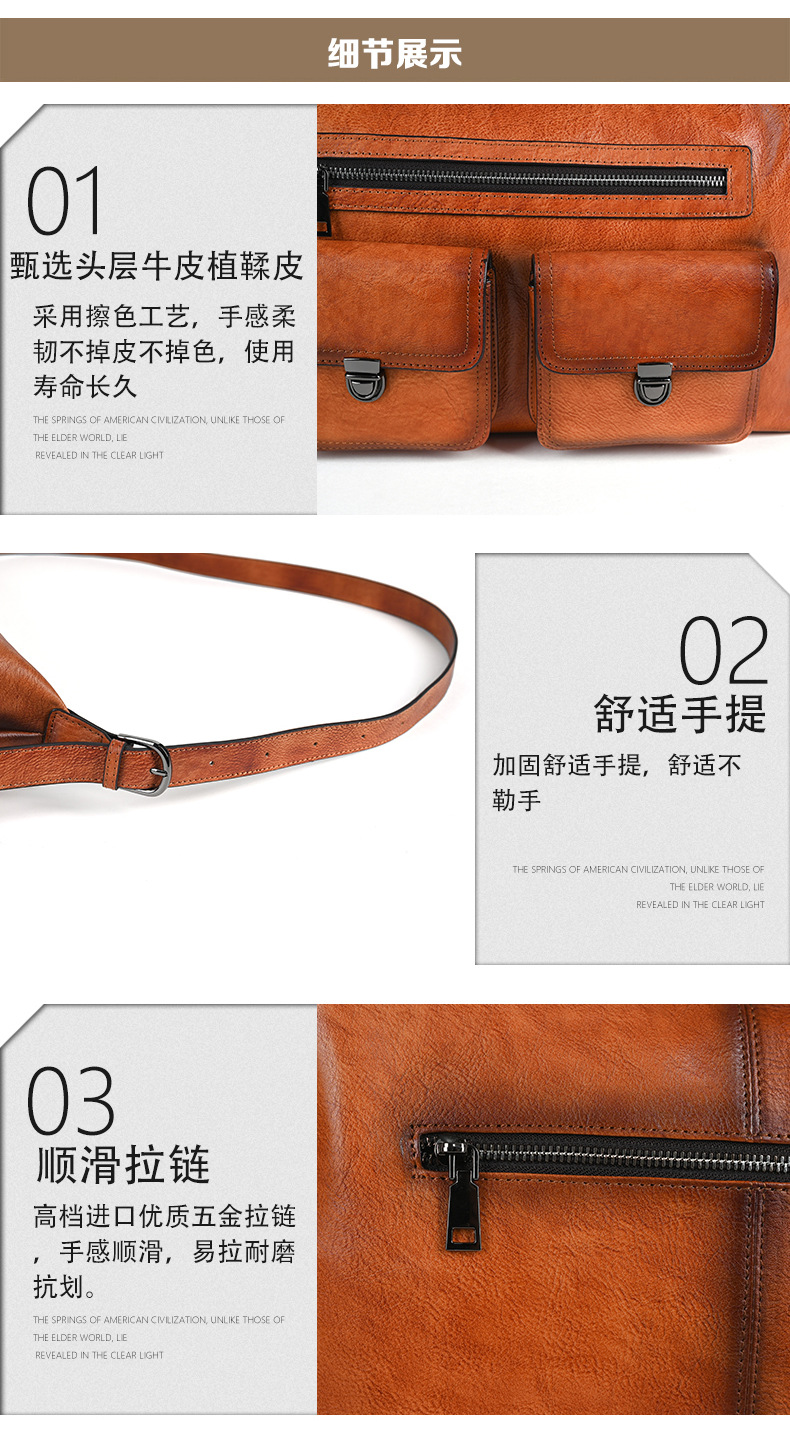 Túi tote da bò dung tích lớn đeo chéo cổ điển nữ — Màu nâu cổ điển, Cà phê cổ điển, Màu đen cổ điển chi tiết 20