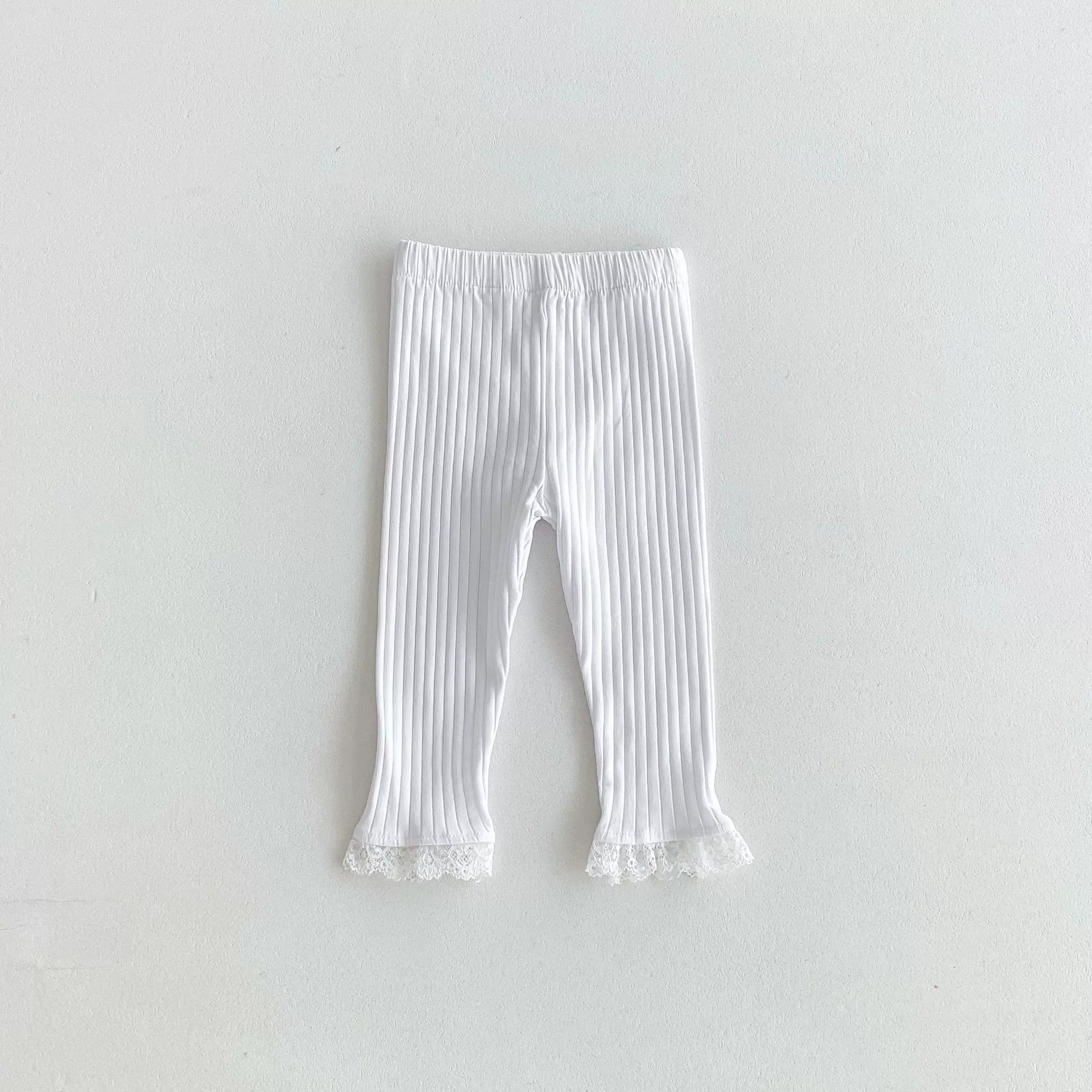 Детские осенние л leggings, кружевные эластичные брюки, 1–8 лет, корейский стиль, узкий крой, детская одежда