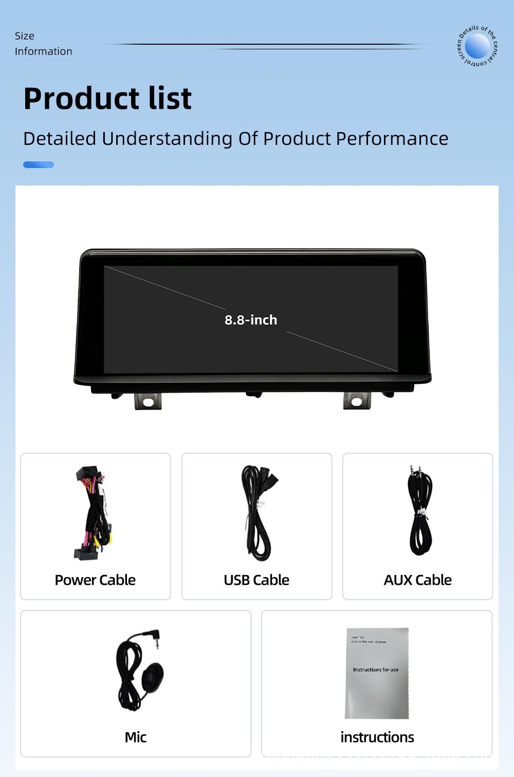 8.8inch Suitable for BMW 1 Series F20 Android central control screen car navigation reversing camera Bluetooth GPS all-in-one device