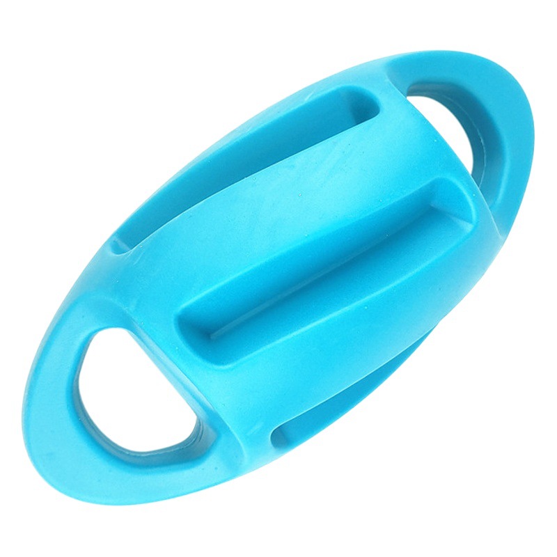 Venta caliente nuevo perro juguete sonido mordedura-resistente flotante de agua de moldeo por soplado anillo de goma de rugby interactivo fábrica de entrenamiento de perros al por mayor