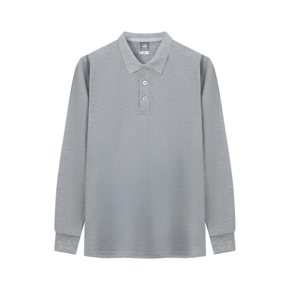 Camisa de Polo de manga larga para hombres y mujeres primavera y verano nueva moda urbana puro algodón soporte cuello polo interior superior para hombres