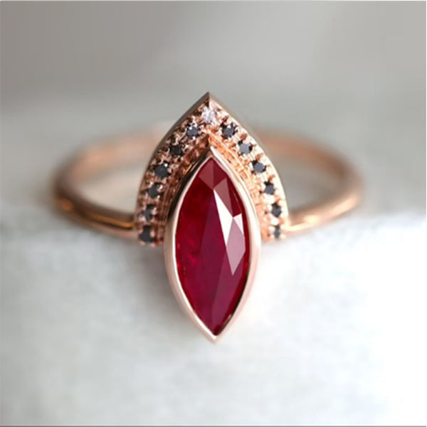 Daily Occasion 1 Piece Retro Water Droplets Crystal Plating Rhinestones Women's Rings