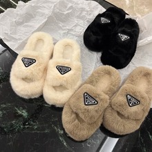 增高厚底网红毛毛拖鞋女外穿秋冬季时尚毛绒棉拖家居爆款拖鞋春夏