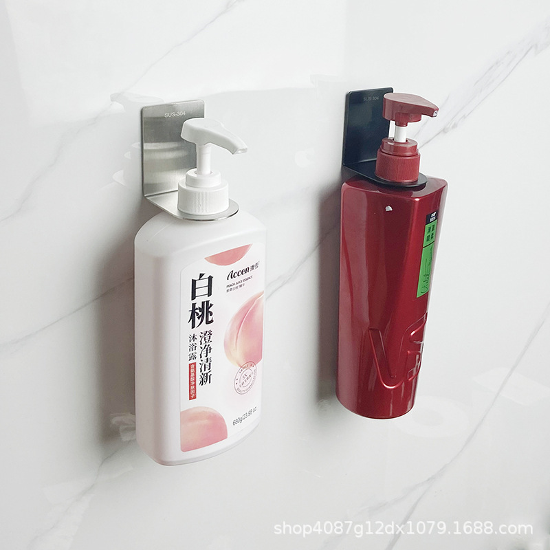 Shower gel bracket 304 stainless steel nail-free punch-free wall hanging simple hand sanitizer rack for public places