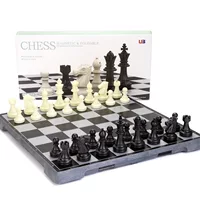 UB AIA Chess Дети начальной школы с магнитными черно-белыми шахматными фигурами Портативный складной шахматной доски головоломки шахматы