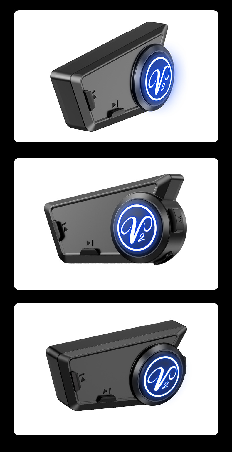 New Cross-Border Model Launches: Motorcycle Dual-Intercom Waterproof Noise-Canceling Helmet Bluetooth Headset with Soft and Hard Cable Options