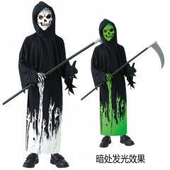 ハロウィーンパーティーコスプレ衣装暗闇の中で蛍光を発する死神児童鬼衣