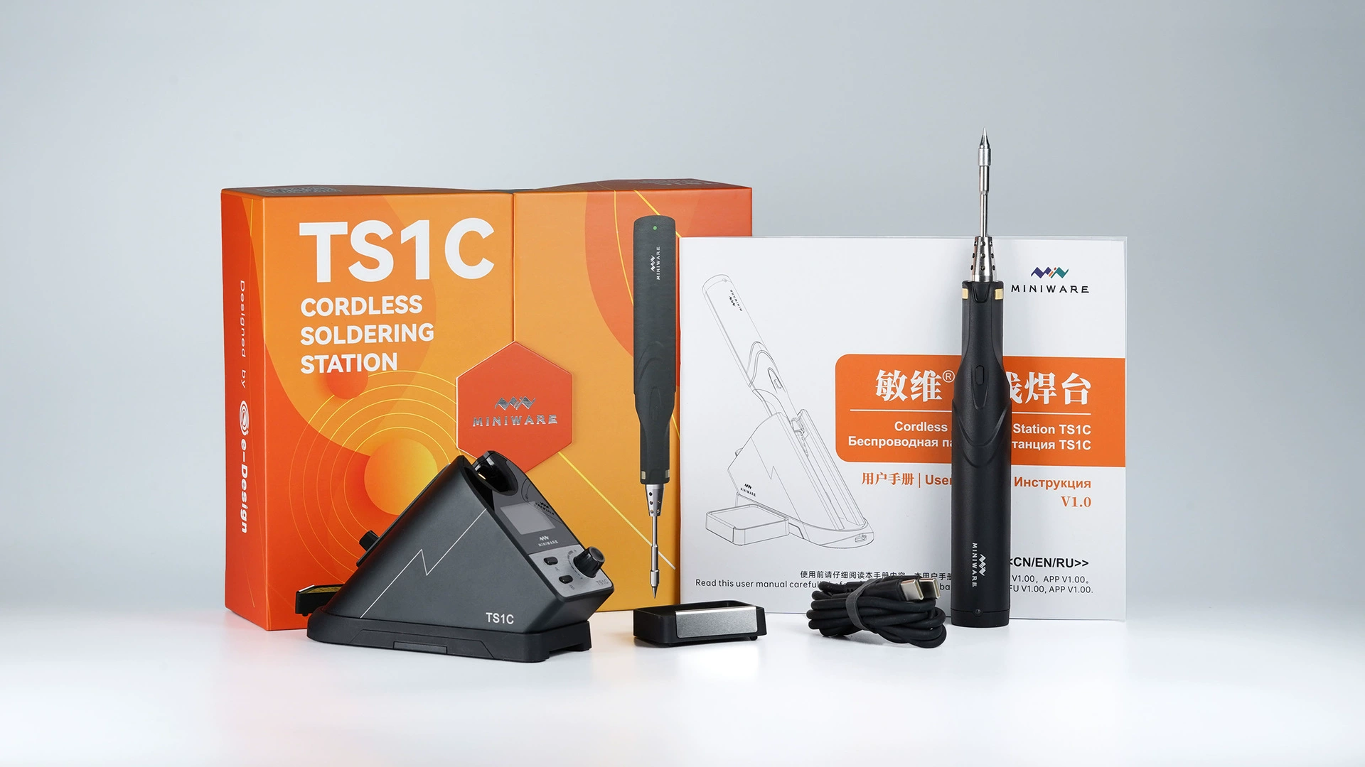 Беспроводная сварочная станция MINIWARE TS1C Bluetooth-соединение Беспроводная сварочная платформа Интеллектуальный контроль температуры