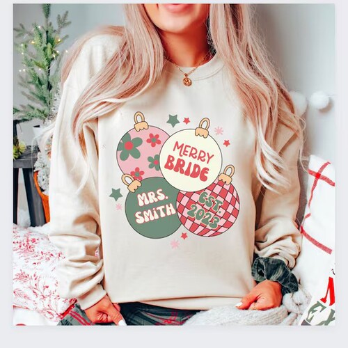 Oversized Women's Crew Neck Sweatshirt New Christmas Top Polyester