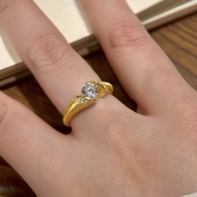 新款拉丝悬浮星球戒指女气质轻奢时尚百搭小众设计高级感一件代发