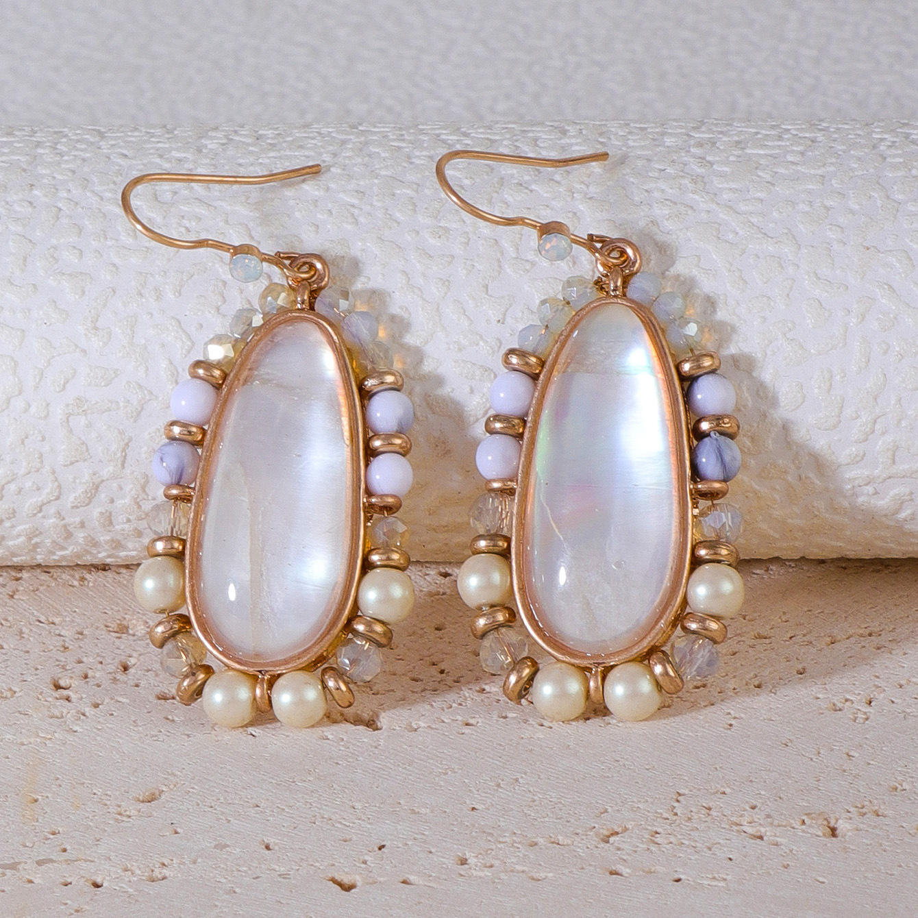 Bohemian Abalone Shell Beaded Earrings European American Style_voghion.com